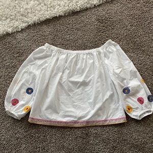 Madewell Embroidered off-the-shoulder top